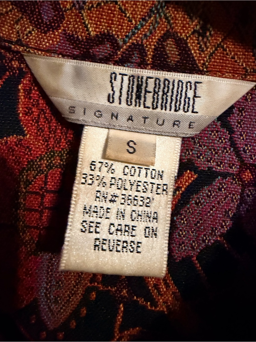 Stonebridge Signature Tapestry Patchwork Jacket Small Boho Jacquard Floral - Picture 5 of 11